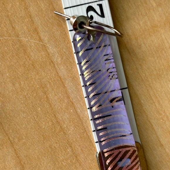 Dangling sparkling opalescent earrings/ pierced ears only/ about 1 1/2 in length - Picture 4 of 8